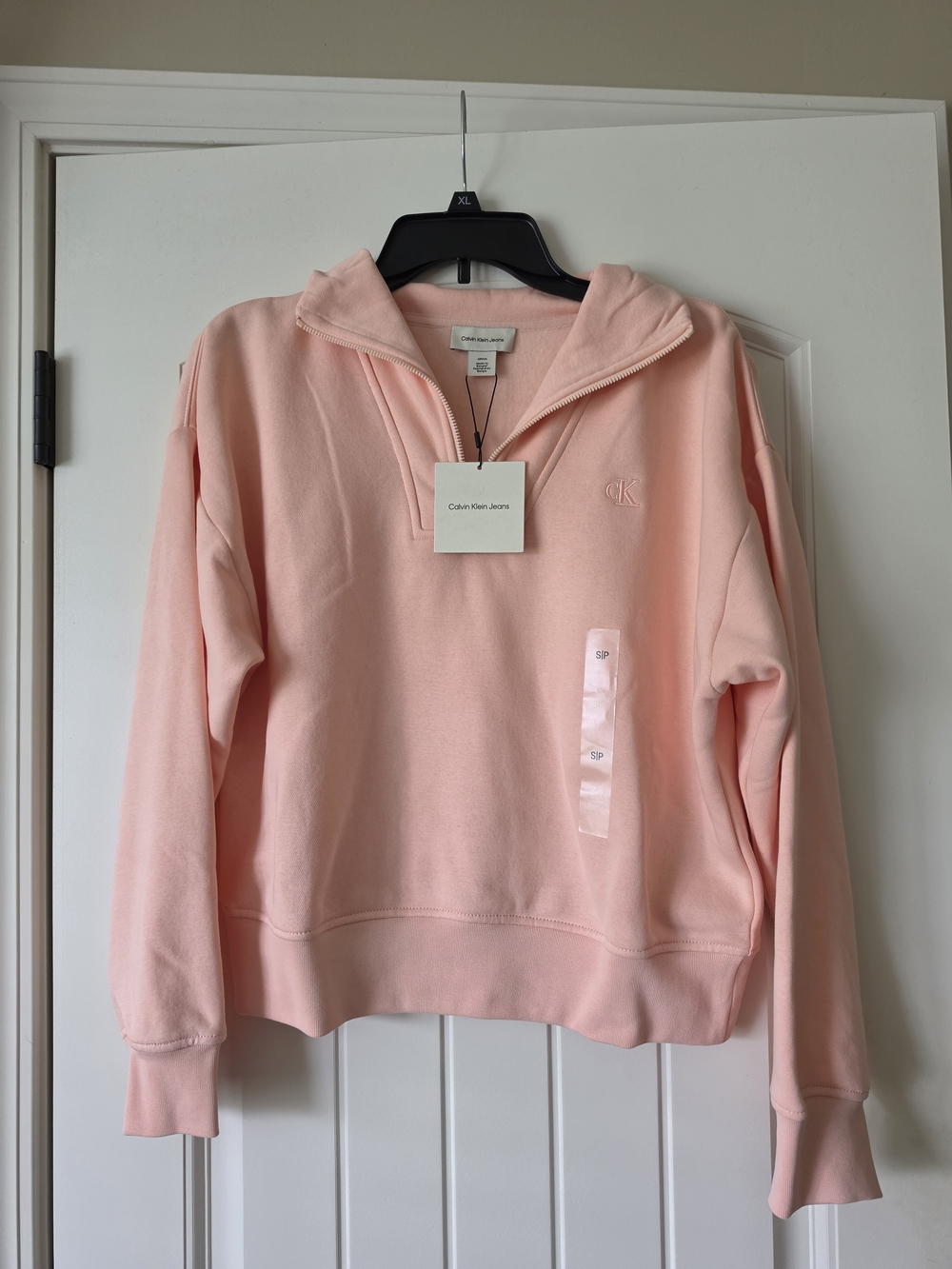 Calvin Klein Peach Quarter-Zip Sweatshirt